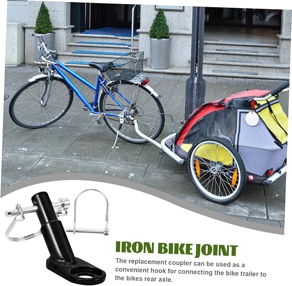 WOONEKY Professional Bike Trailer Attachment Adapter Iron Bike Trailer Coupler for Pets Cargo Towing