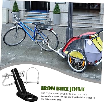 WOONEKY Professional Bike Trailer Attachment Adapter Iron Bike Trailer Coupler for Pets Cargo Towing