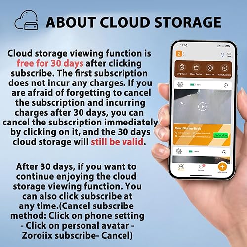 Miniatura 7 de Cámara oculta de seguridad inalámbrica HD 2.4GHz WiFi Cam con batería de 2200mAh 3 meses, alertas de movimiento AI, almacenamiento en la nube,