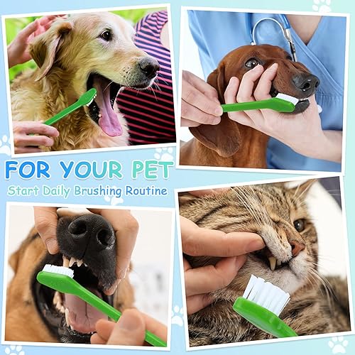 Miniatura 6 de Cepillo de dientes para perros, cepillo de dientes suave para perros, cepillo de dientes de doble cara para cachorros, cepillo de mango largo para