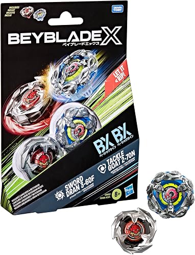 Hasbro Beyblade X Tackle Goat 2-70N & Sword Dran 3-60F Dual Pack Set