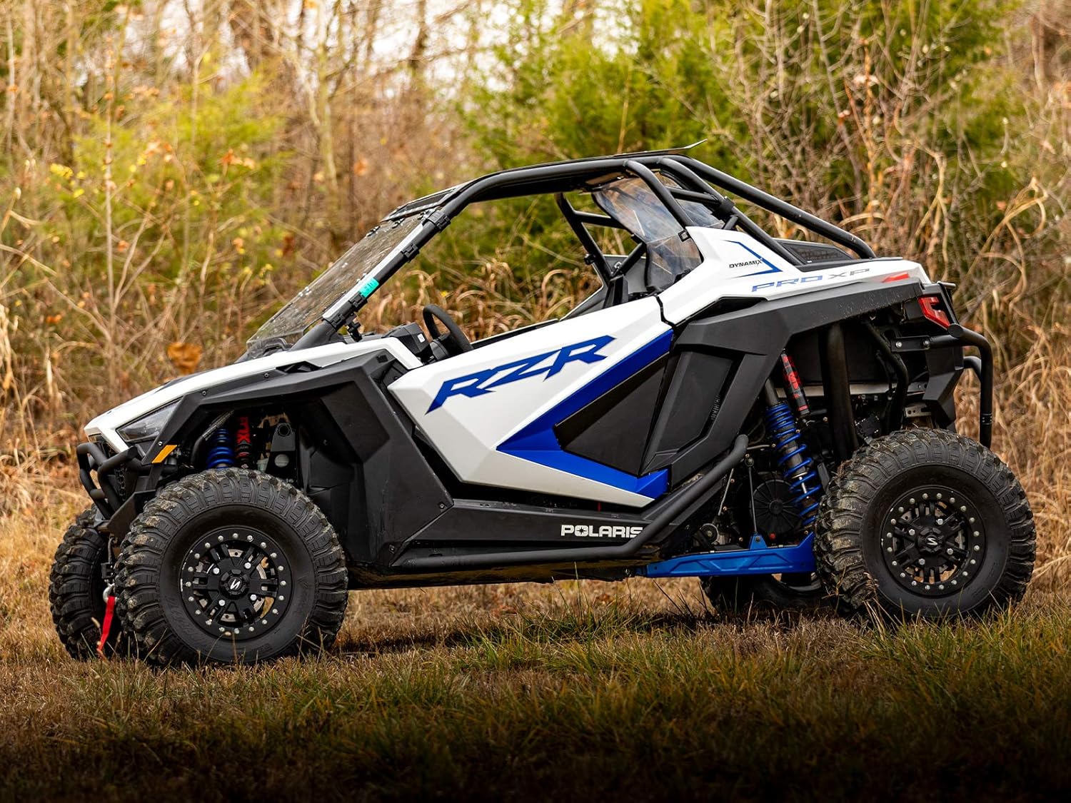 SuperATV Rock Sliders Nerf Bars Tree Kickers for 2020+ Polaris RZR PRO XP/Turbo R | Wrinkle Black | Powder-Coat Finish | Bolt-on Mounting | Easy Install