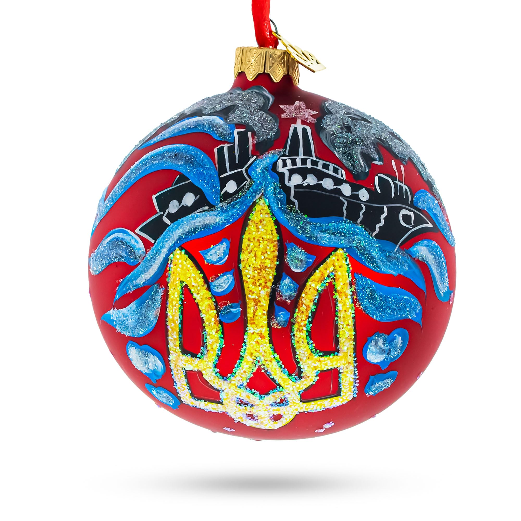Décoration de Noël ukrainienne Tryzub suspension sapin bois traditionnel BestPysanky