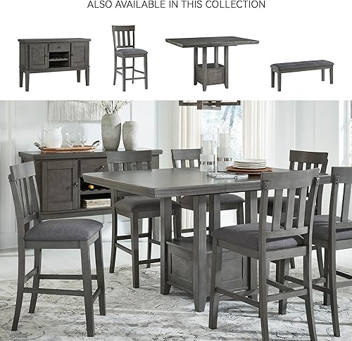 Miniatura 6 de Signature Design by Ashley Hallanden Modern Farmhouse - Taburetes de bar tapizados de 25.75 pulgadas de altura de mostrador, juego de 2, gris oscuro