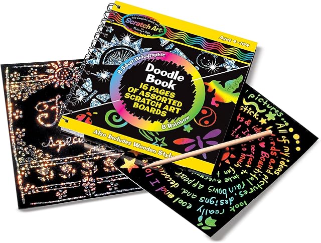 Melissa & Doug Scratch Art Magic Doodle Book | Scratch Art for Kids | Arts & Crafts | Magic Drawing Pad |Christmas Crafts for Kids | 4+ years | Gift for Boy or Girl