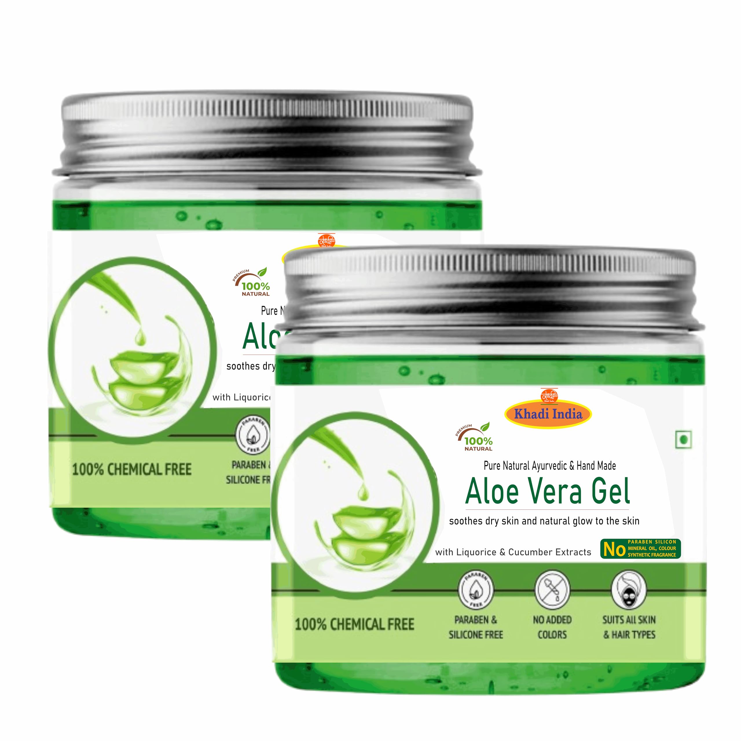 Khadi herbal 100% Pure & Natural Aloe Vera Skin & Hair Gel, 100% Herbal, 400g, with Vitamin E & Natural Emollients, Paraben Free 400gm With Vit B3, E And Pro-Vit B5-picture-32