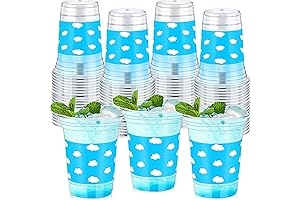 36-Piece Cloud-Themed Party Cups: Blue Skies and Cheerful Clouds for Birthdays and Baby Showers