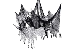 JOVITEC 4 Pack Black Spooky Fabric for Halloween Decoration