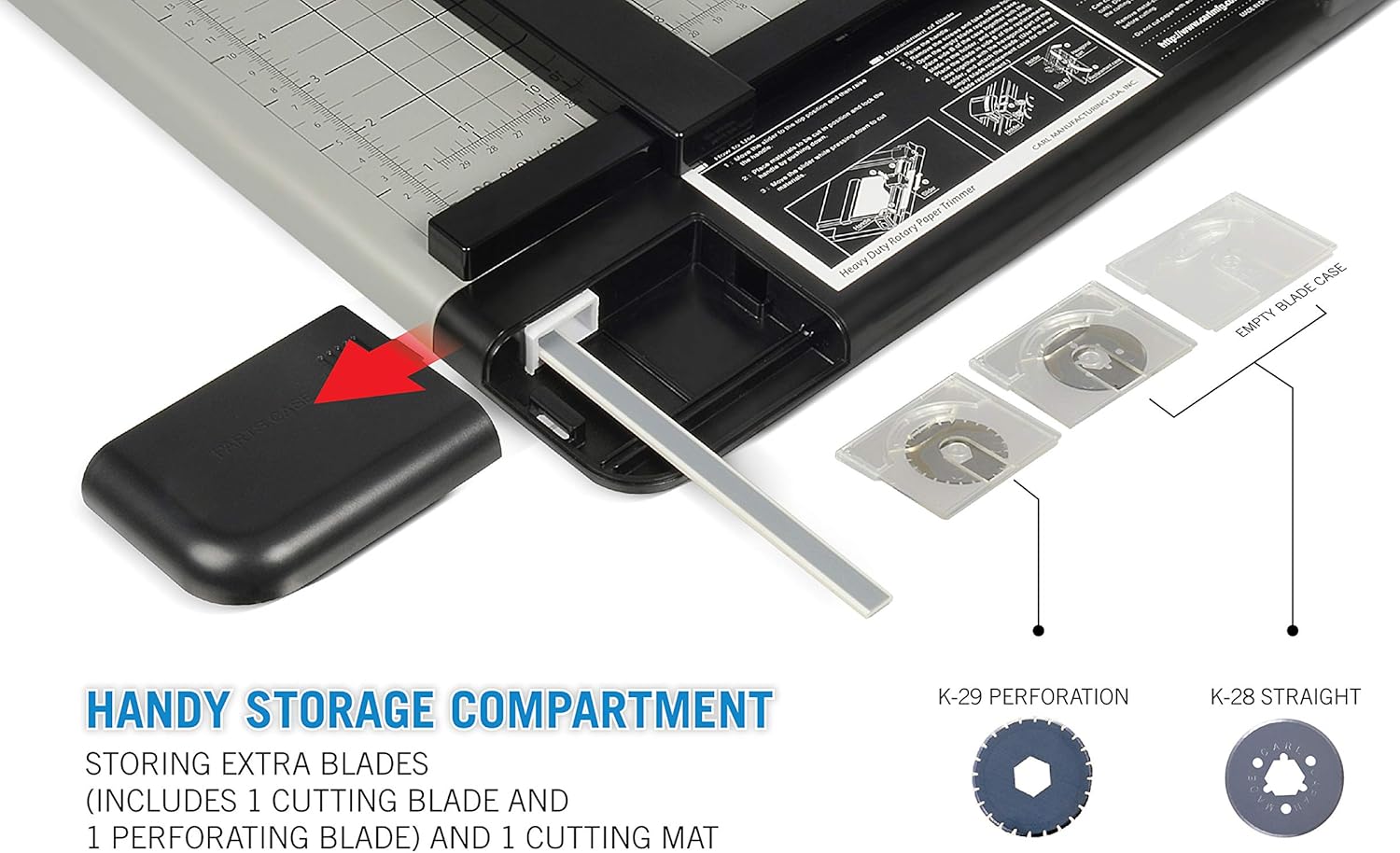 Carl Heavy Duty Rotary Paper Trimmer 12inch, black/silver (CUI12210) : Office Products