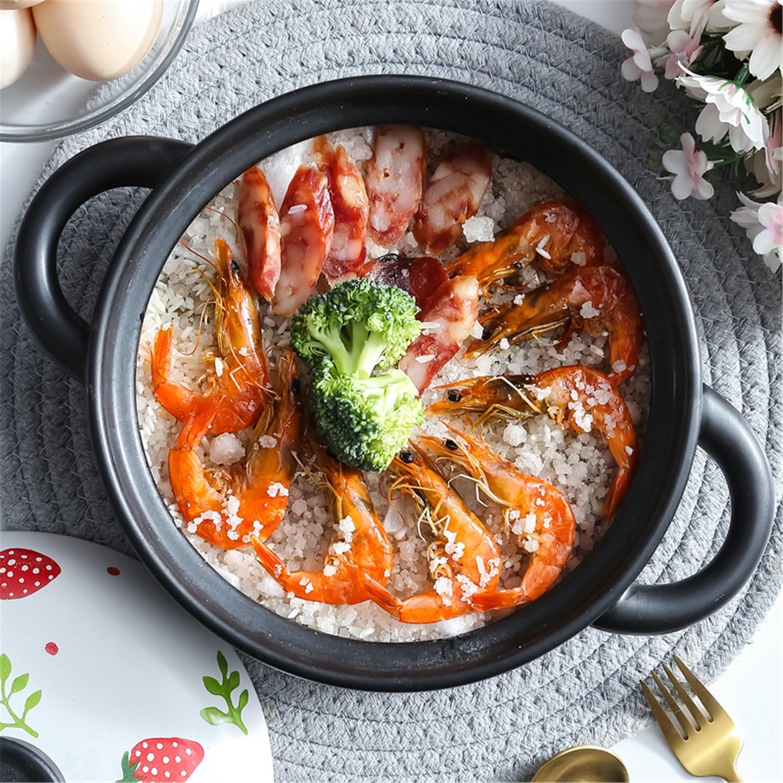 Keramik Tajine Topf Zum Kochen Premium Tagine Marokko Im Japanischen Stil Handbemalter Dekorativer Deckel, Zum Langsamen Schmoren Von Eintöpfen