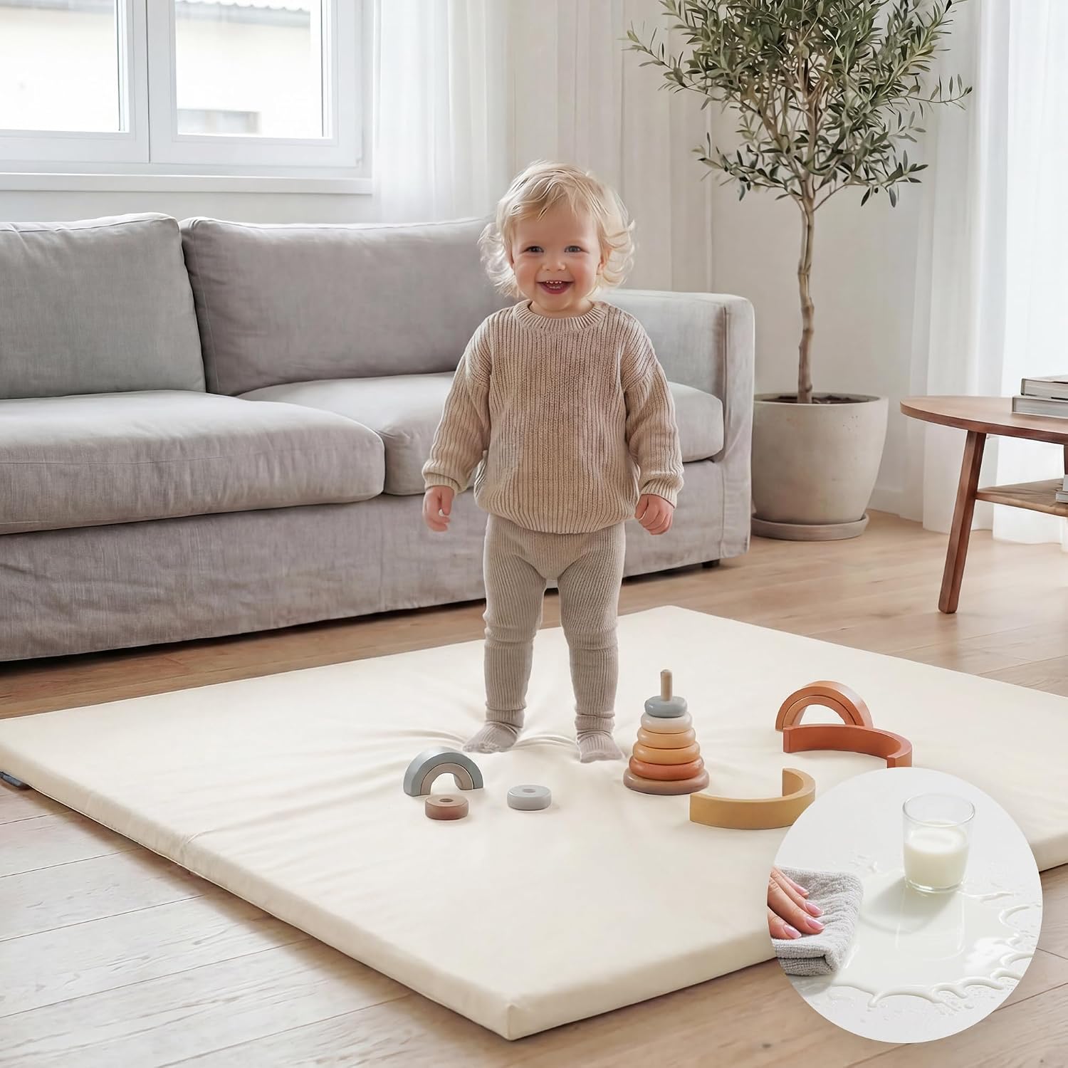 HulooSleep 50x50 Baby Play Mat for Floor