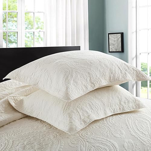 Miniatura 7 de mixinni Juego de edredón beige Queen de 3 piezas con patrón de cachemira elegante, tamaño Queen, ligero, juego de colcha suave (beige, tamaño queen)