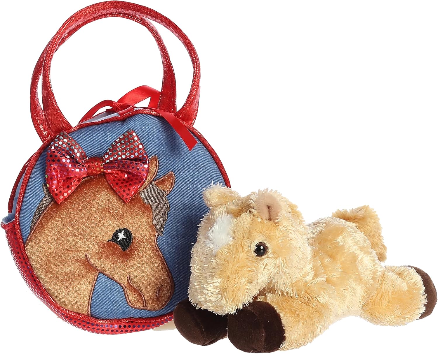 Aurora® Fashionable Fancy Pals™ Pretty Pony Stuffed Animal - Plush with Stylish Purse for Dress Up Fun - Perfect for Kids 3+ Years, Costumes, and Birthdays - Multicolor 7.5 Inches