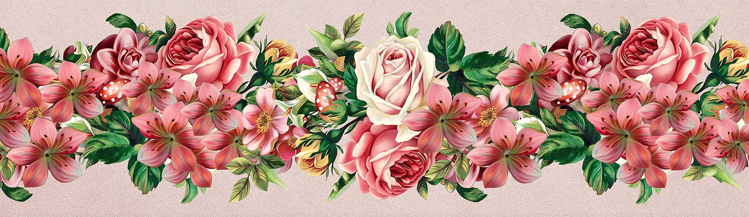 WallDesign Rose & Lilies Flower Wall Vinyl Border Sticker - 5.25 Inch Width By 30 Ft Length (B08P34S988) Amazon Price History, Amazon Price Tracker