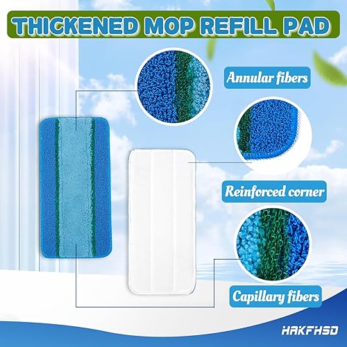 Miniatura 3 de Paquete de 4 almohadillas de repuesto de microfibra y reutilizables compatibles con mopas húmedas Swiffer Wet Jet (10-12 pulgadas), almohadillas