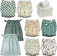 Vista 1 de Mama Koala Pañales de tela para bebé 3.0 con paquete de 6 insertos, con 2 unidades de forro reutilizable para cubos