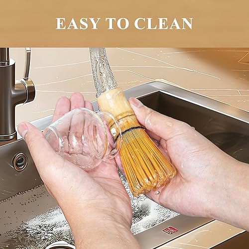 Miniatura 6 de Juego de batidor de matcha, batidor de vidrio, kit de fabricación de matcha (soporte Chasen), soporte para batidor de vidrio, cuchara de bambú,