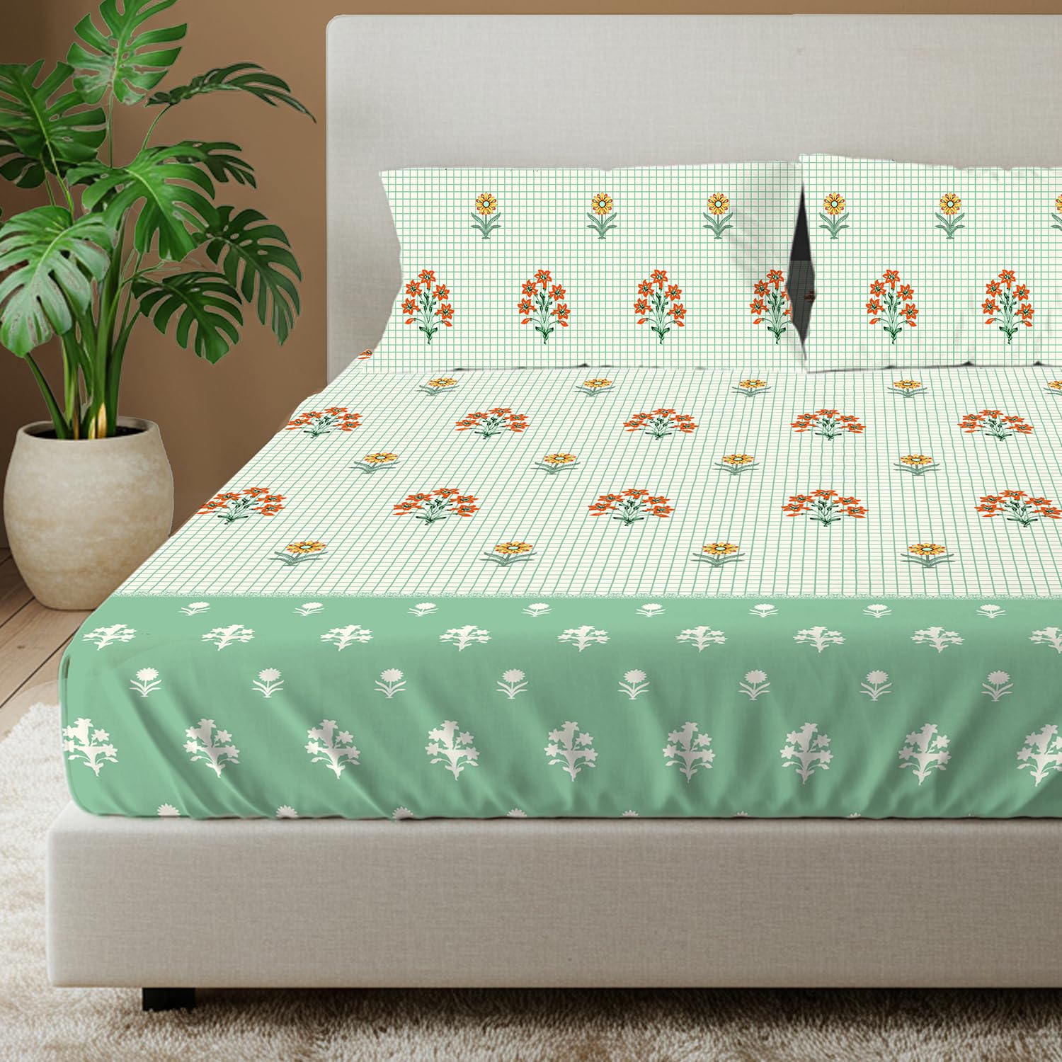 Urban Space Divine King Bedsheet - 100% Cotton -22 Urban Space Divine King Bedsheet - 100% Cotton -22