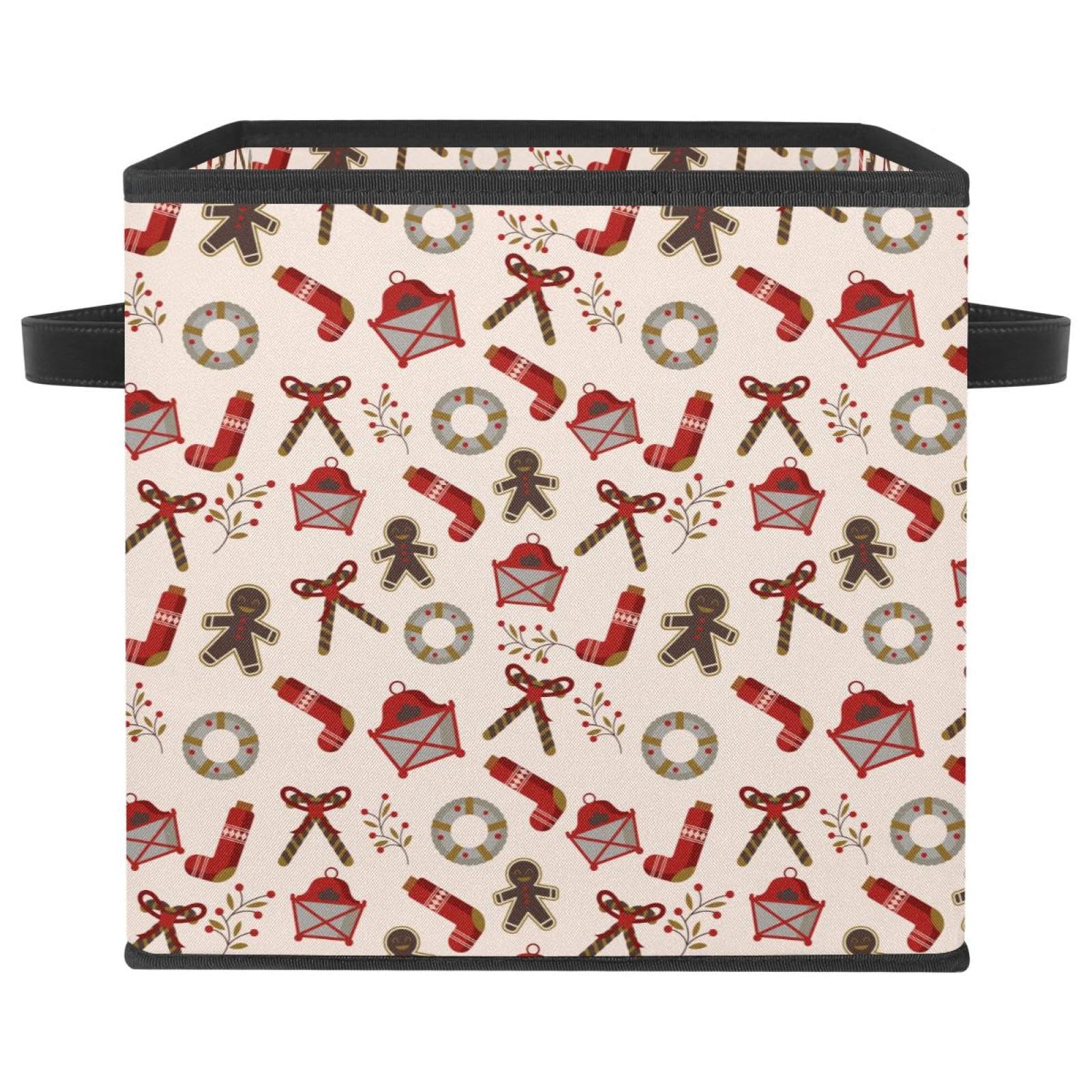 Boîte de rangement pliable rouge, bac de rangement en tissu pour placard et maison