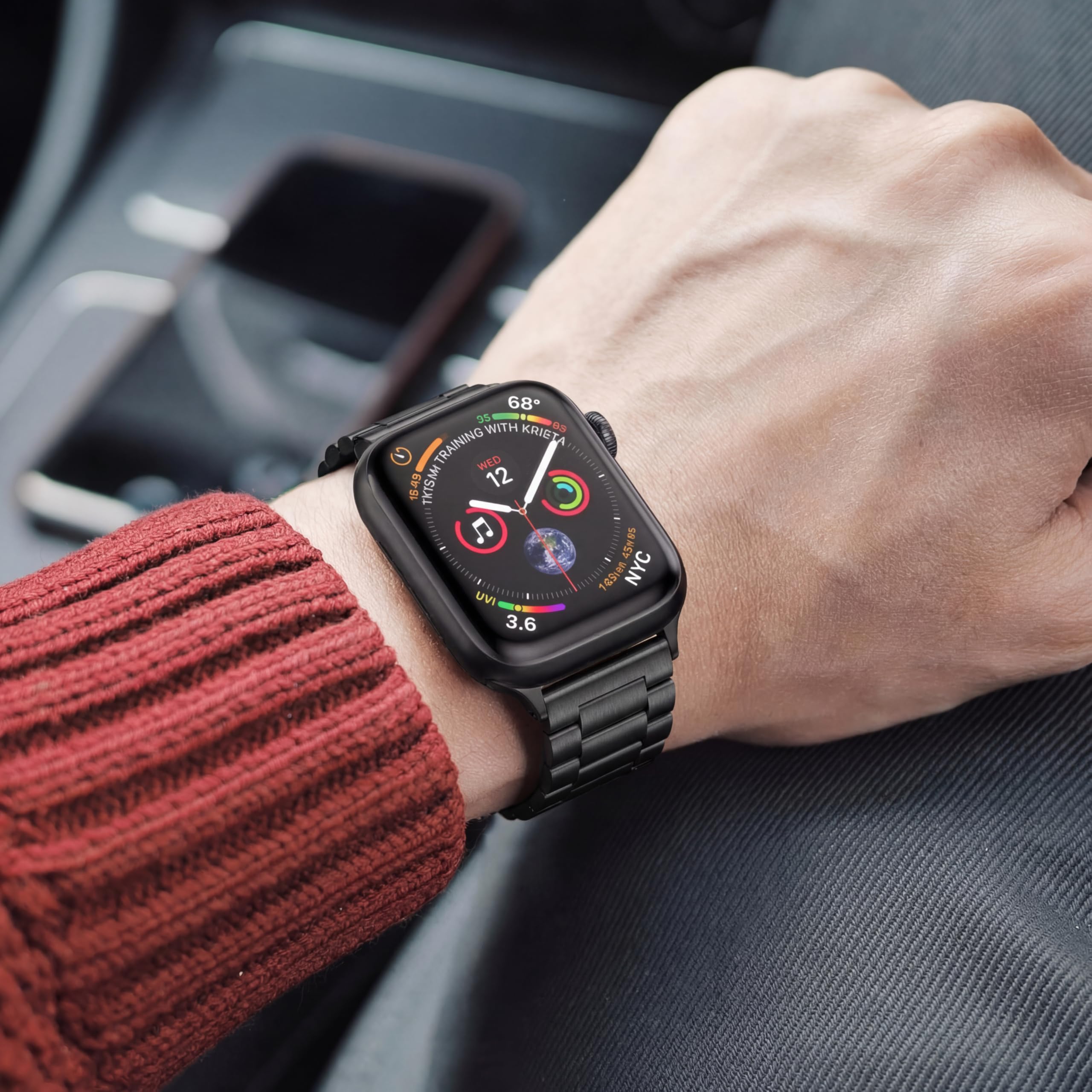 Hongxinzhan Confezione da 2 Cinturino di ricambio in metallo compatibile con Apple Watch