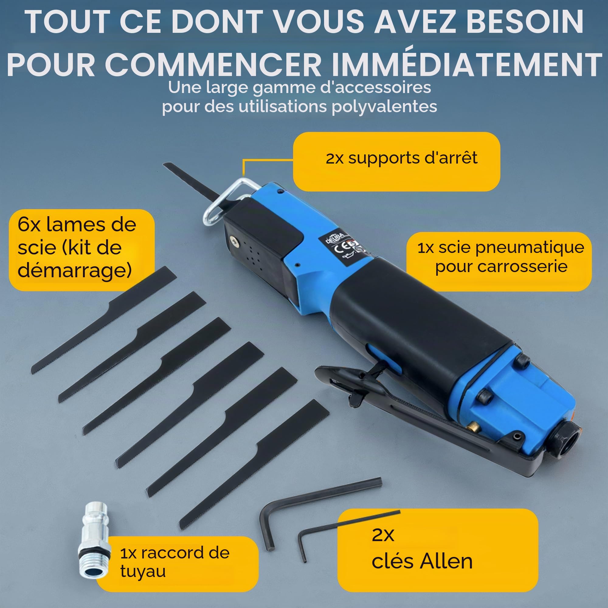 Scie à métaux pneumatique - Acier Aluminium Plastique - Outil Bricolage Garage