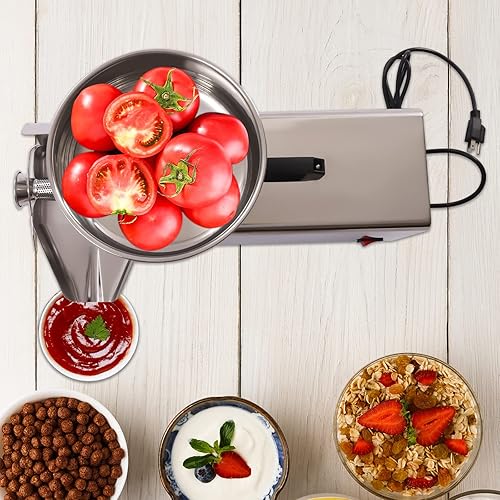 Miniatura 3 de Colador eléctrico de tomate de 110 V y 450 W, máquina de fresado de tomate, prensa y colador de acero inoxidable con motor de cobre puro, colador de