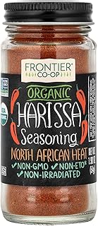 Frontier Co-op Organic Harissa Seasoning, 1.9 Ounce Bottle, N. African Heat with Chili Peppers, Cayenne, Paprika & Coriader