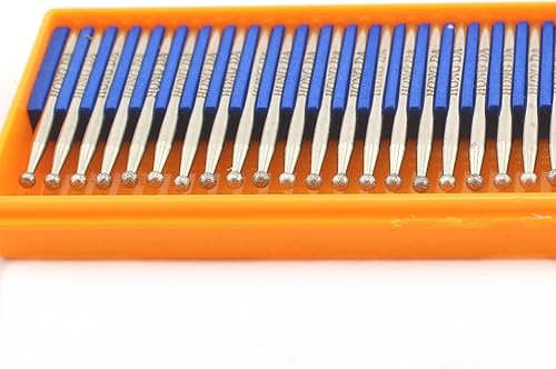 Miniatura 7 de JINGLING Brocas de diamante de 0.118 in de cabeza esférica con vástago de 0.093 in, paquete de 30 unidades