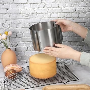 Adjustable Cake Ring 16-30cm, Cake Form, Stainless Steel Cake Ring High 15cm,Cooking Pastry Mould,Round Cake Molds for Baking Cooking Crumpets Eggs Pastry Desserts