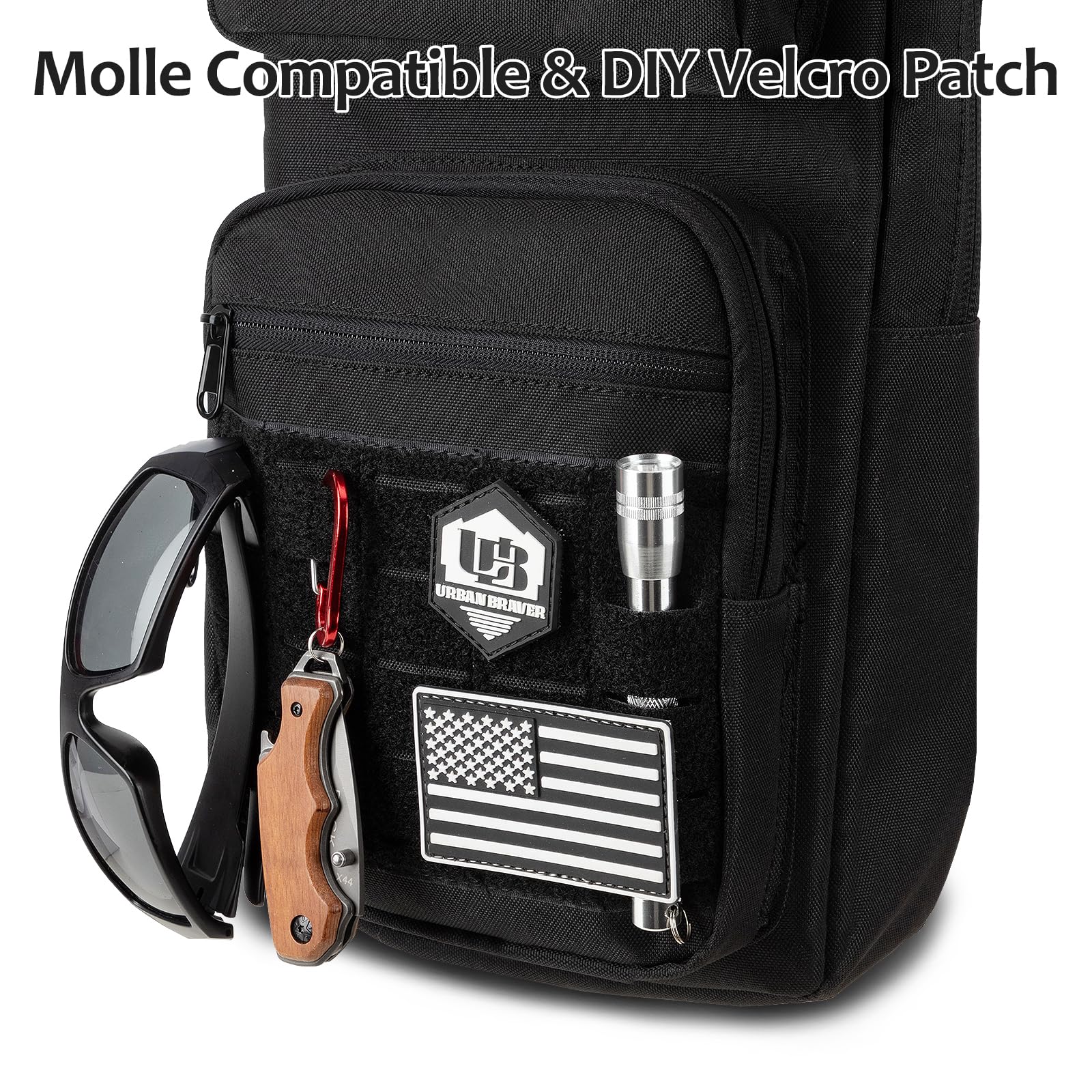 Mochila de hidratación táctica con bolsa de agua de TPU de 3 litros: bolsa de senderismo MOLLE militar para caza para hombres y mujeres