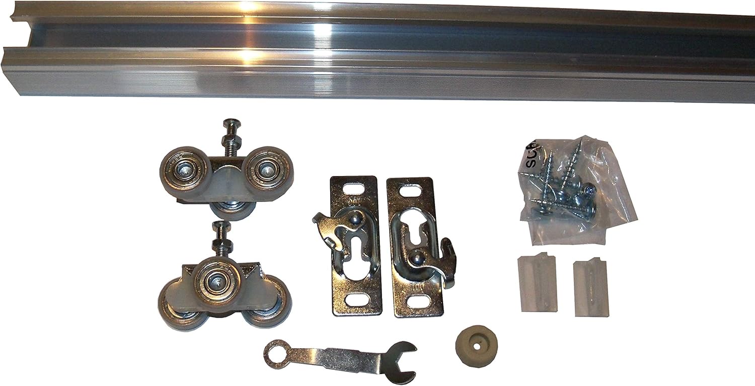 Series 2 HBP- Heavy Duty Pocket Door Track and Hardware- 3-Wheel Ball Bearing Hangers- (200 lbs) (48 inch Door- Track Size- 92 3/4 inches)