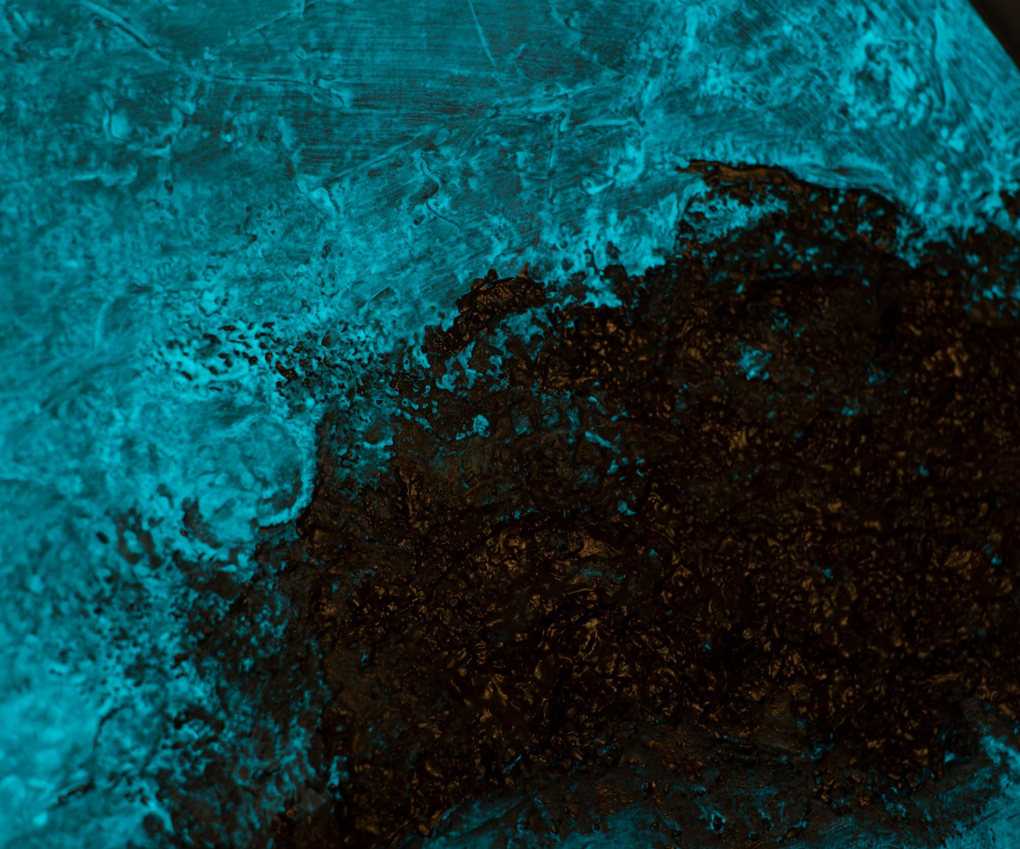 YS-Art Fluoreszierendes leuchtendes 3D-Acrylbild (rund) handgemalt Gold