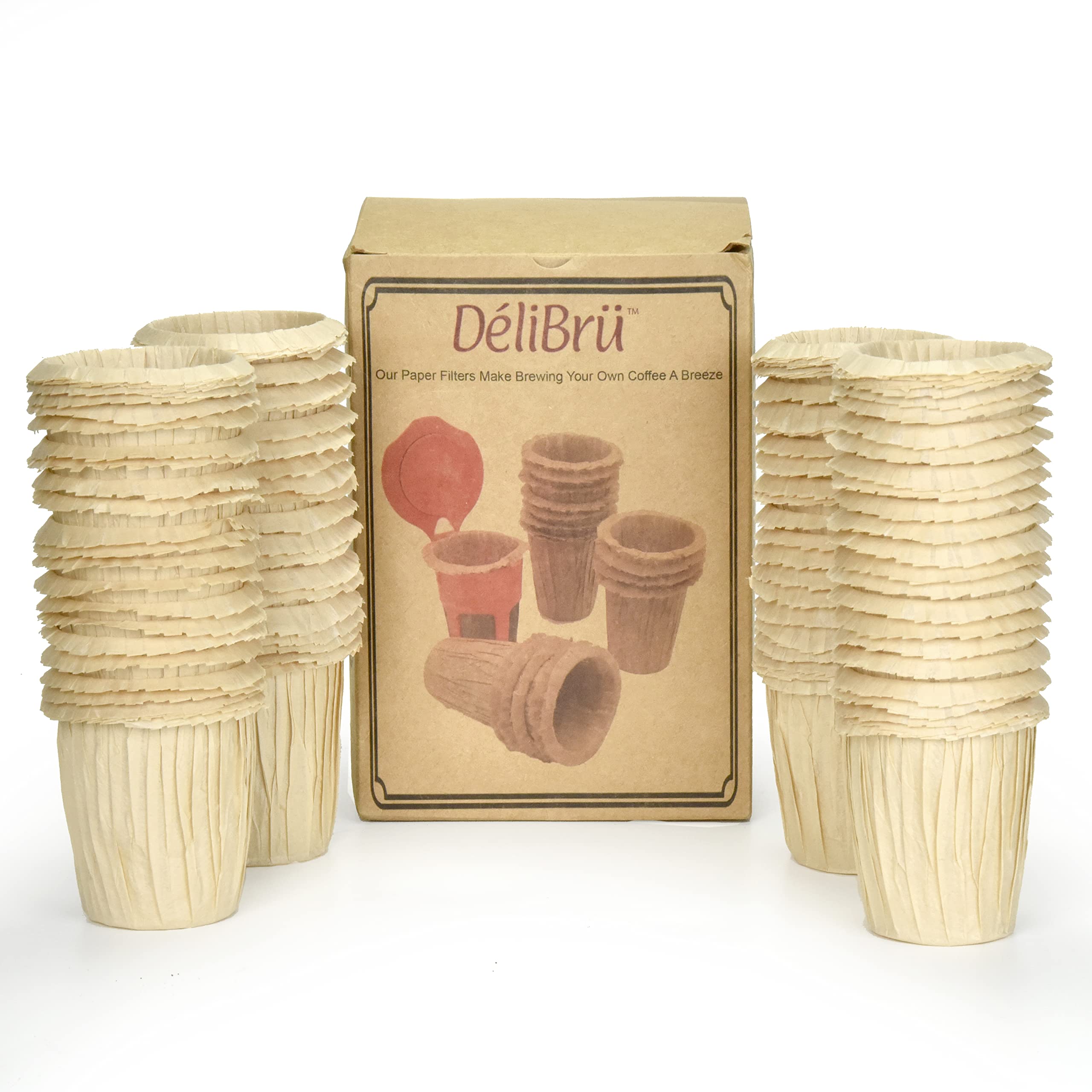 Filtros de papel sin blanquear para jarra reutilizable compatible con todas las marcas – Filtro de papel desechable (100/caja) de Delibru