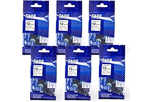 6-Pack 12mm AZe 231: Premium Replacement for Brother TZe-231 Tape