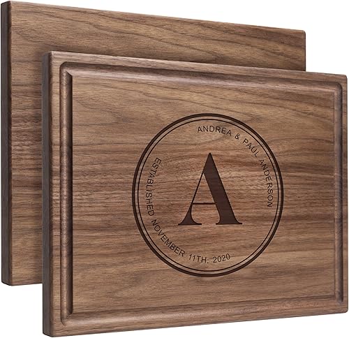 Miniatura 8 de Personalized Cutting Board, Custom Wedding, Anniversary or Housewarming Gift Idea, Wood Engraved Charcuterie, for Couples, Family and Clients