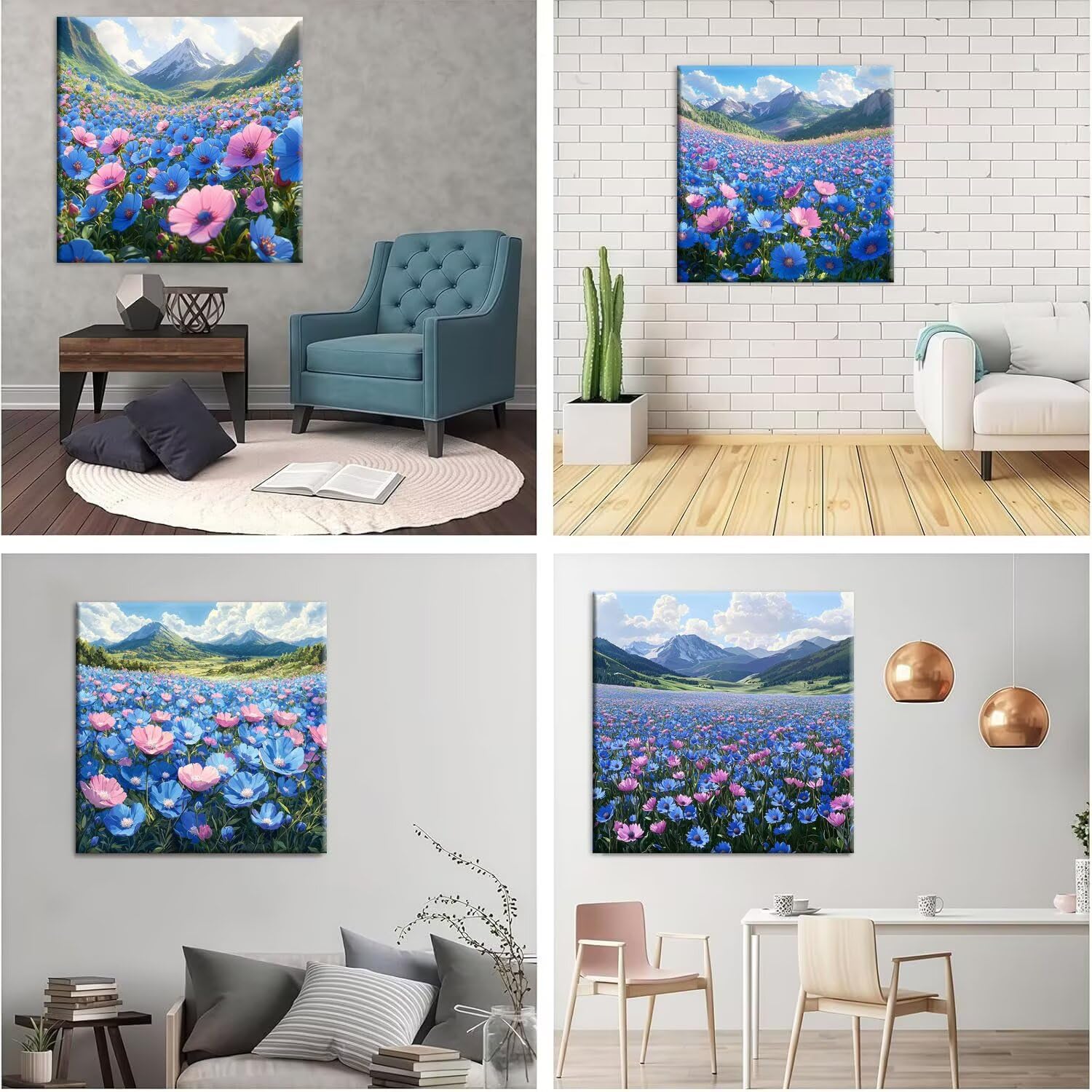 Días de flores silvestres Pintar Diamantes Kit Adultos 45x45cm f-902