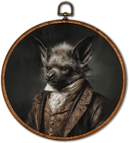 KSDUT Decoración artística de pared de murciélago brujo, arte de pared de Dark Academia Moody con marco de lienzo para colgar, decoración retro