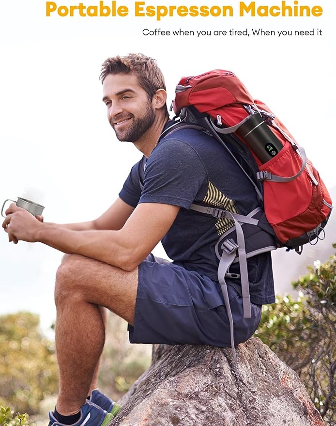 Cafetera Portátil 3 en 1 con Pantalla LED, 20 Bar, Compatible con Café Molido y Cápsulas miniatura 8