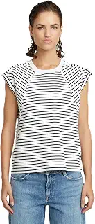 [G-STAR ジースター] Tシャツ レディース 半袖 ルーズフィット ゆったり Seam Detail Stripe Loose Top