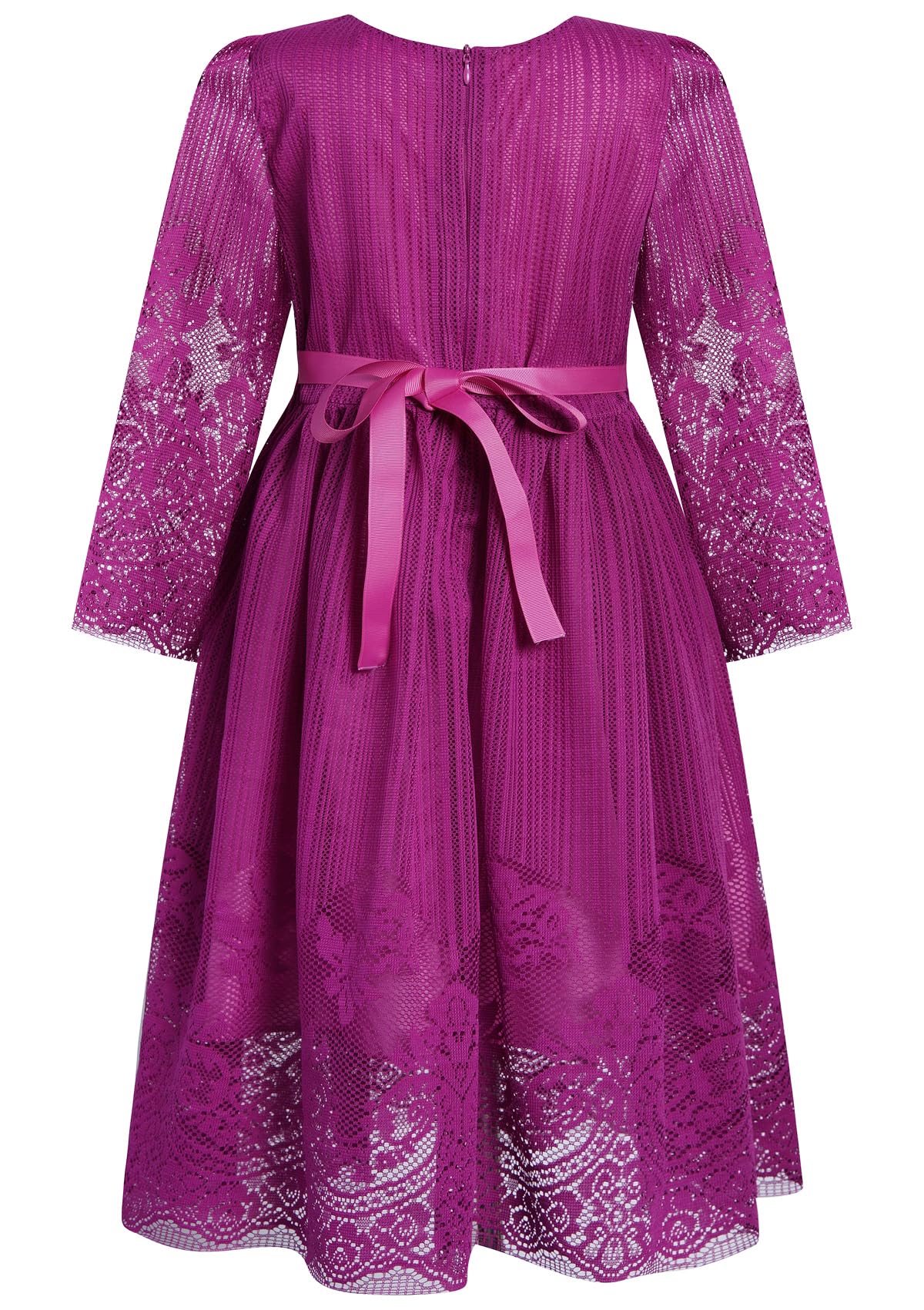BONNY BILLY Weihnachtskleid Mädchen Festliches Kleid Mädchen Lang Langarm Hochzeit Spitze Tüll
