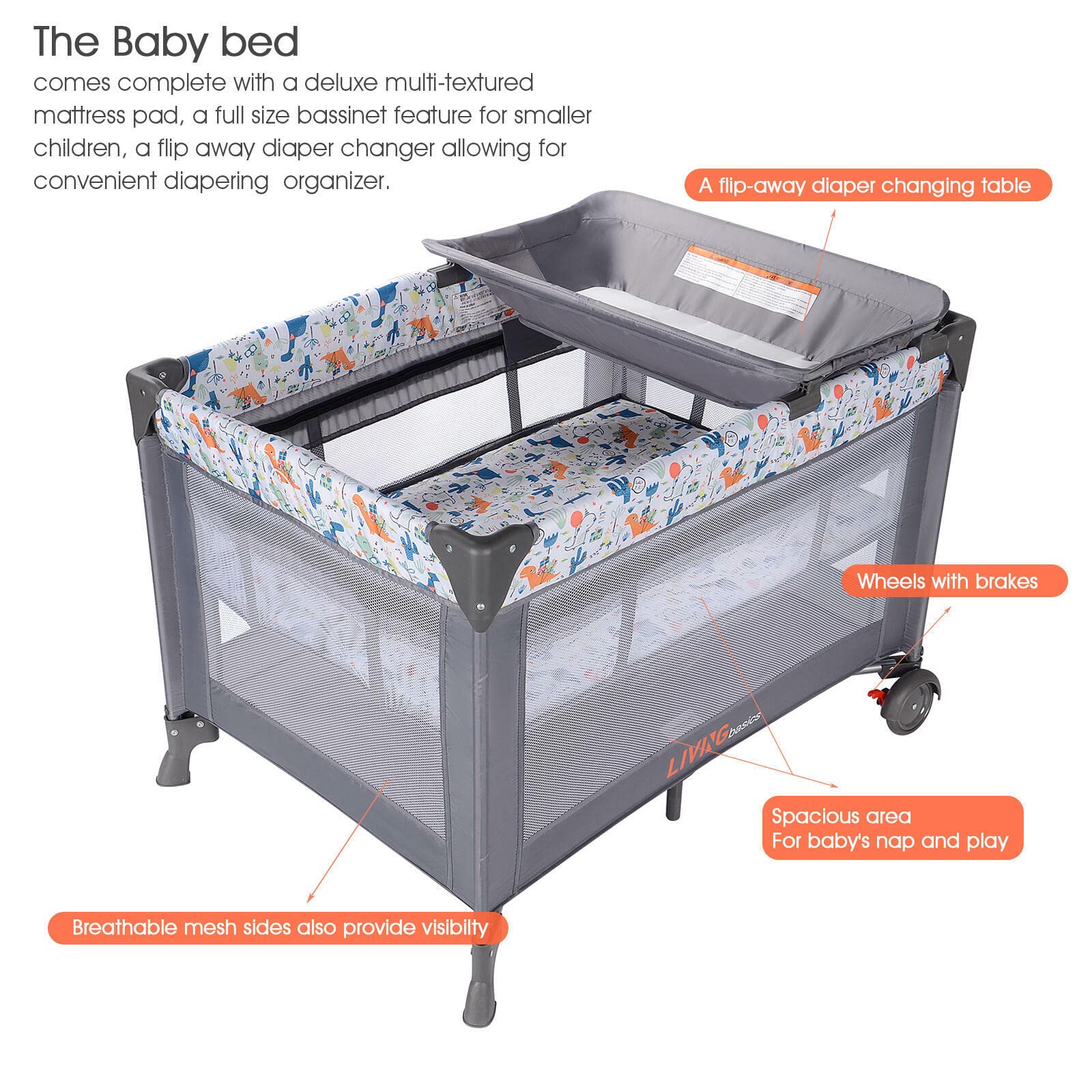 Playard with bassinet and changing table