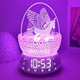 Unicorn Night Light for Kids with 20 Soothing Sounds & Bluetooth Speaker, Unicorn Digital Clock with 8 Color Changing & Dimmable Features, Timer Function, Ideal Birthday Gift for Girls/Family/Friends