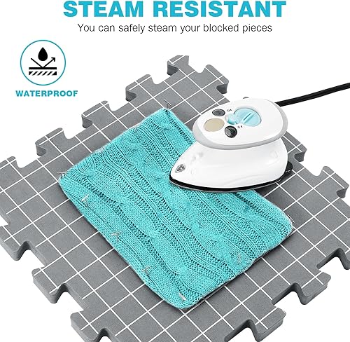 Miniatura 5 de Yrangee Alfombrillas de bloqueo para proyectos de punto y ganchillo, 2 en 1, alfombrillas de bloqueo de punto extra gruesas de doble cara con tabla