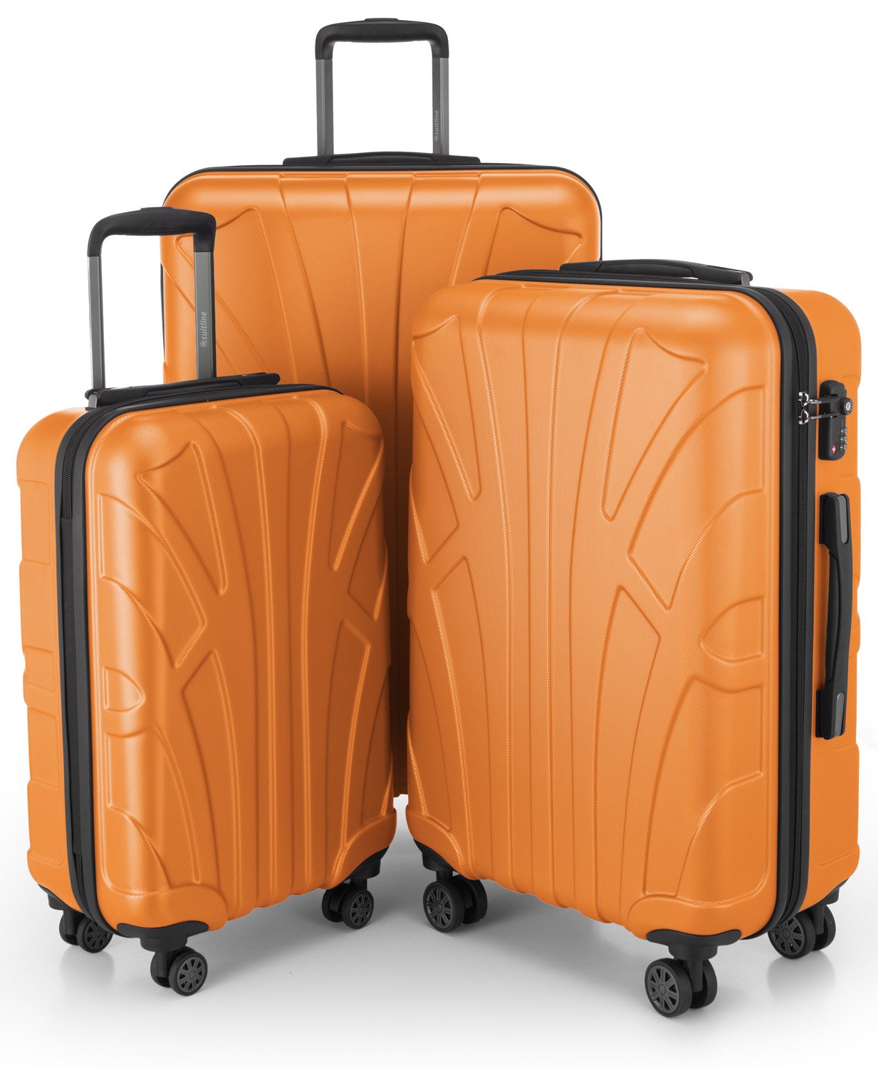Suitline - Maleta de Mano rígida, Trolley 4 Ruedas, TSA, 55 cm, Aprox. 34 litros, 100% ABS Mate, Azul Oscuro — view 86