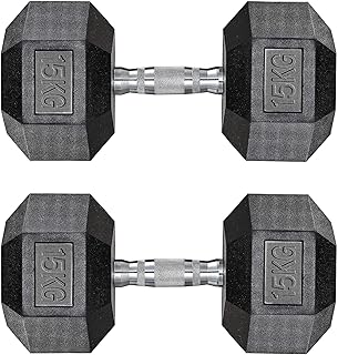 TLGREEN Manubri Set di 2 Manubri da 10kg 15kg 20kg 25kg 30kg Esagonali, Coppia di Pesi per Palestra con Presa Antiscivolo …
