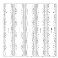 Vista 10 de 2 reglas cuadradas en T transparentes de 6 pulgadas/5.9 in, en pulgadas y métricas, regla cuadrada en T, transparente, regla en T, para manualidades