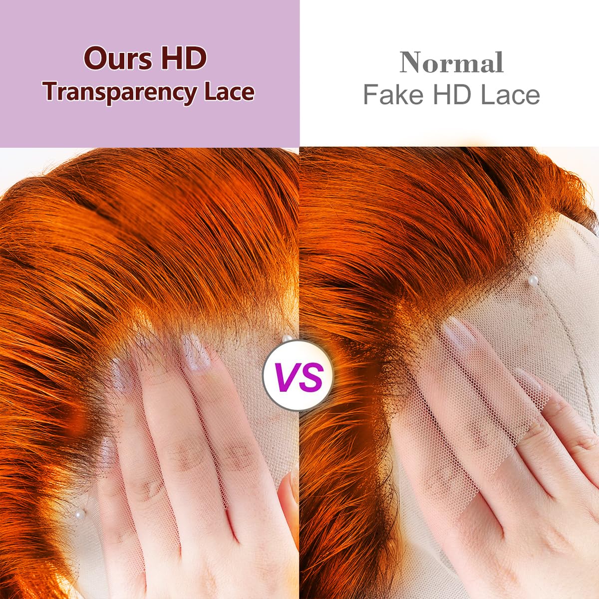 13x6 Body Wave Frontal Wigs Human Hair Natural and Ginger Colour 26inch