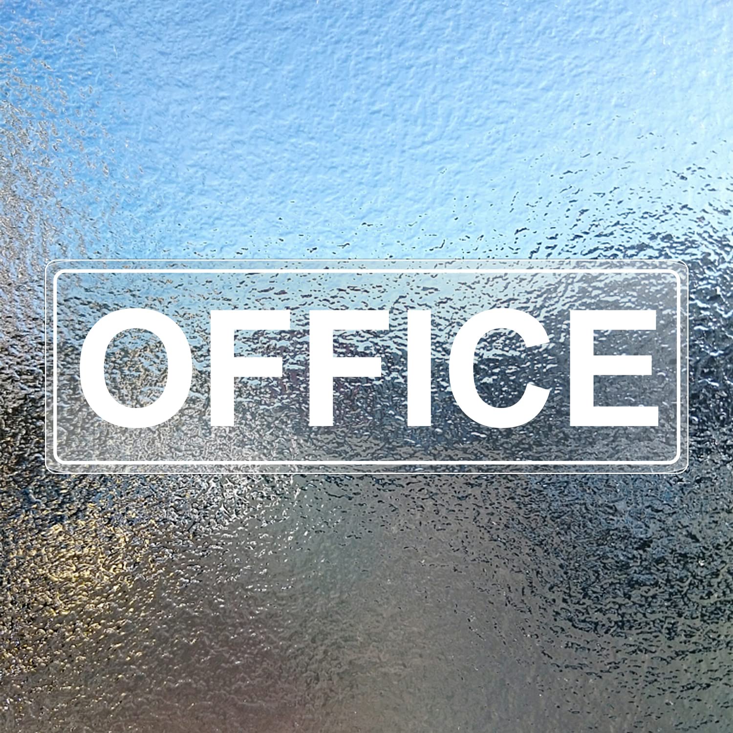 Office Stickers Sign Vinyl 9 x 3 Inch Removable Waterproof Self-Adhesive Office Door Window Decals Cling for Businesses Company 5 Pack