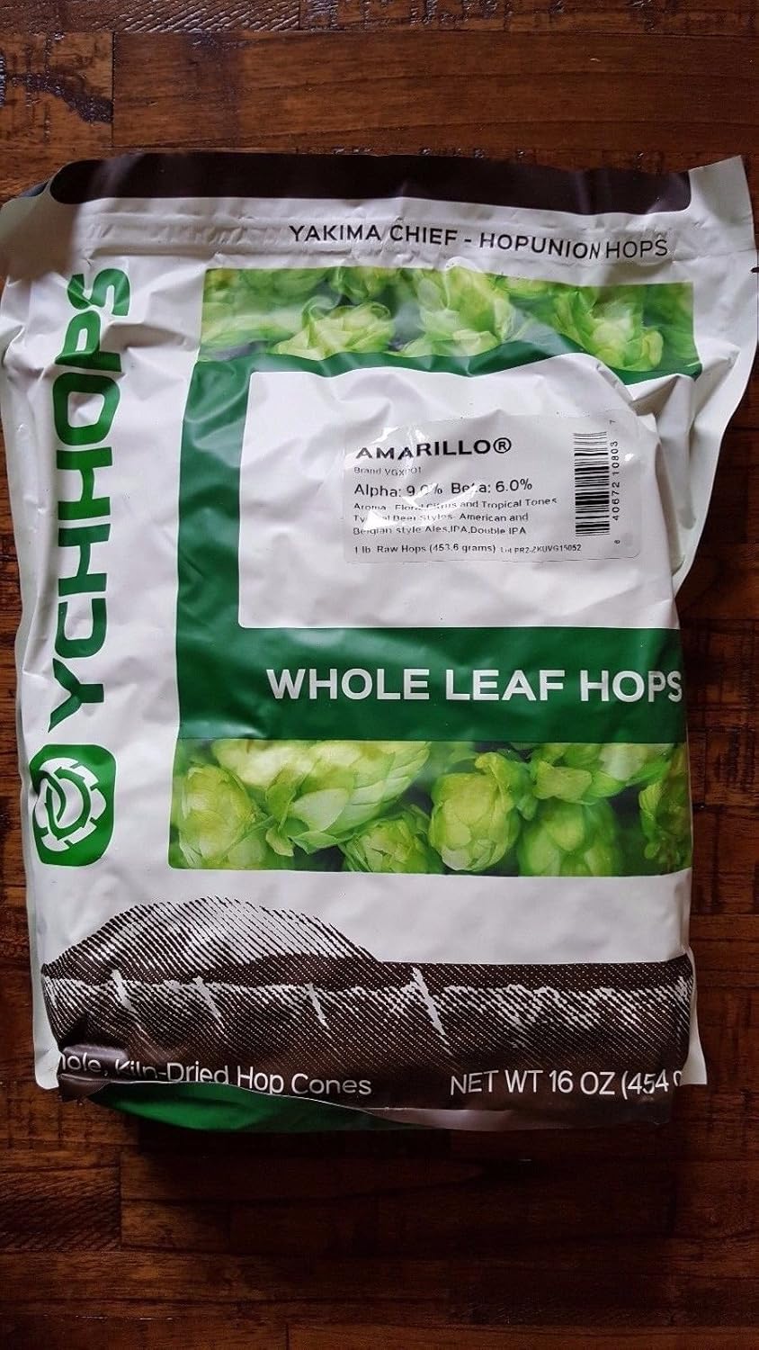 Amarillo Whole Hop Leaf Flowers (1 Lb.) for Homebrew Brewing Beer