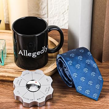 Potchen 3 Pcs Lawyer Gifts for Men Included Allegedly Mug Necktie and Funny Decision Maker Graduation Gifts for Law School Students Future Lawyer Judge Attorney Office Birthday Christmas